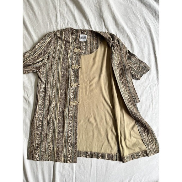 Vintage R&M Richards Karen Kwong Embroidered Hook Closure Shacket Tunic Women 12 - Picture 9 of 10